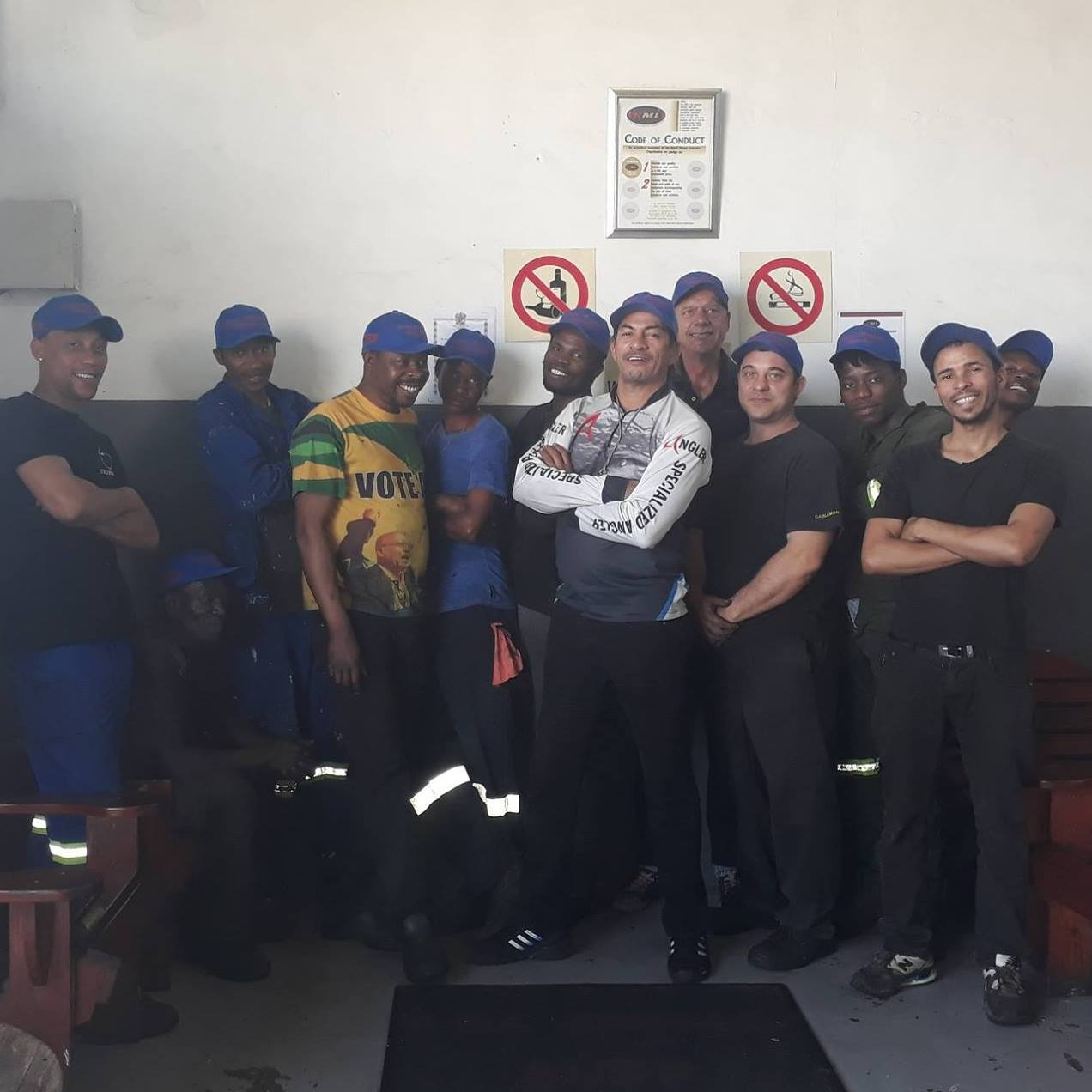 The Mpangele Auto Engineering team at the Empangeni workshop